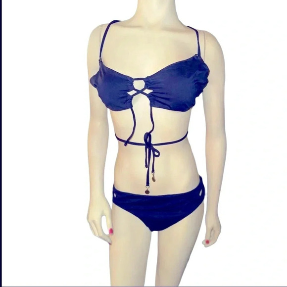 - Sperry Women's Blue Halter Bikini Set Size L 2 Piece Swimwear NWT - Picture 6 of 16